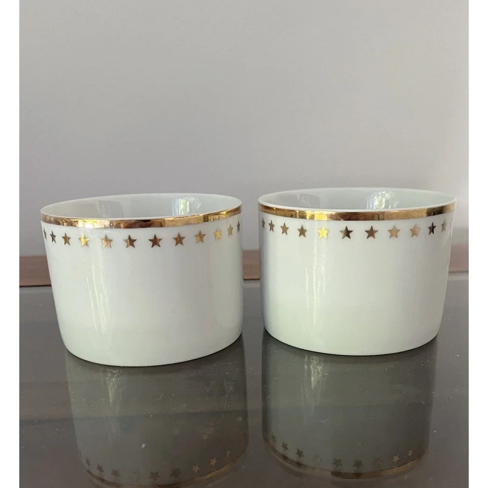 Pottery Barn New Traditions Gold Star Coffee Mug Tea Cup Vintage y2k 90s Galaxy
